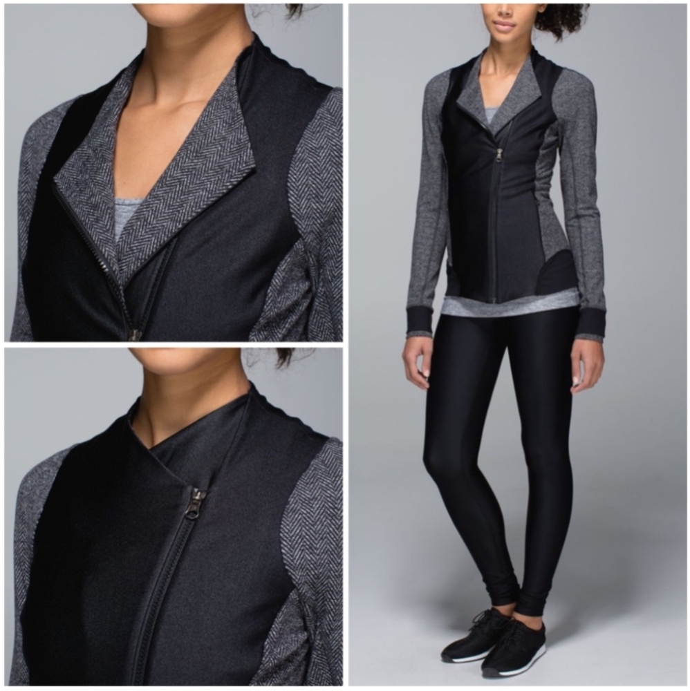 Lululemon Emerge Full Zip Jacket, Women's Size 4, Black/Grey, EUC - Picture 1 of 8